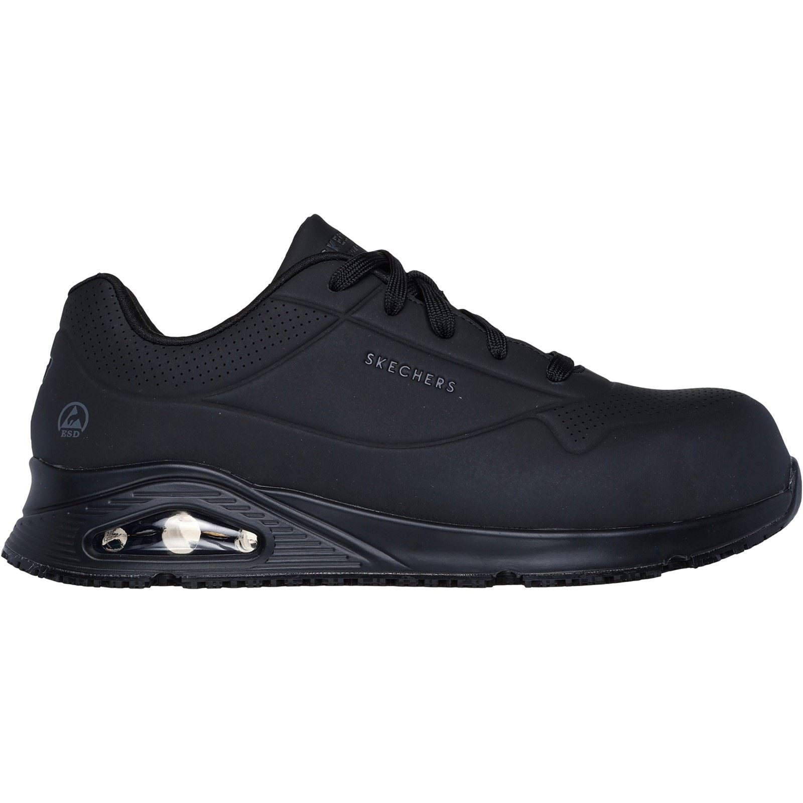 Skechers Workwear Uno SR - Doltin Durabuck Herren Schwarze Farbe Sicherheits Sneaker