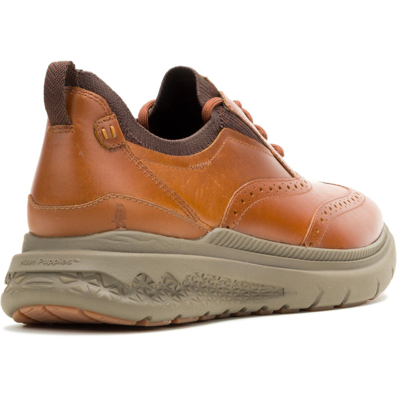 Hush Puppies Excel Herrenschuhe aus Leder in Cognac mit Schnürung.