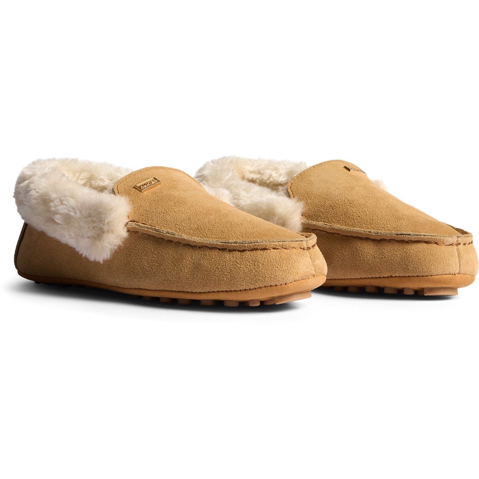 Hunter Womens Moccasin Sherpa Wildleder Damen Keks Hausschuhe