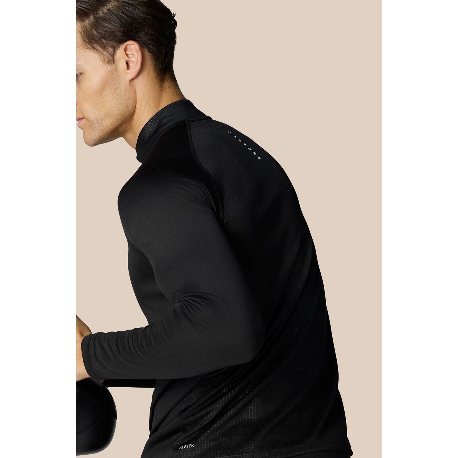 Castore Adapt 1/4 Zip Top Polyester Herren Schwarze Farbe Sport-T-Shirts