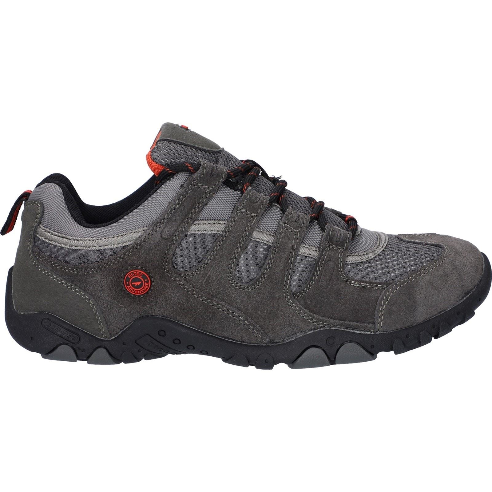 Hi-Tec Quadra II Herren Wanderschuhe Aus Wildleder In Anthrazit/Zingy Rot
