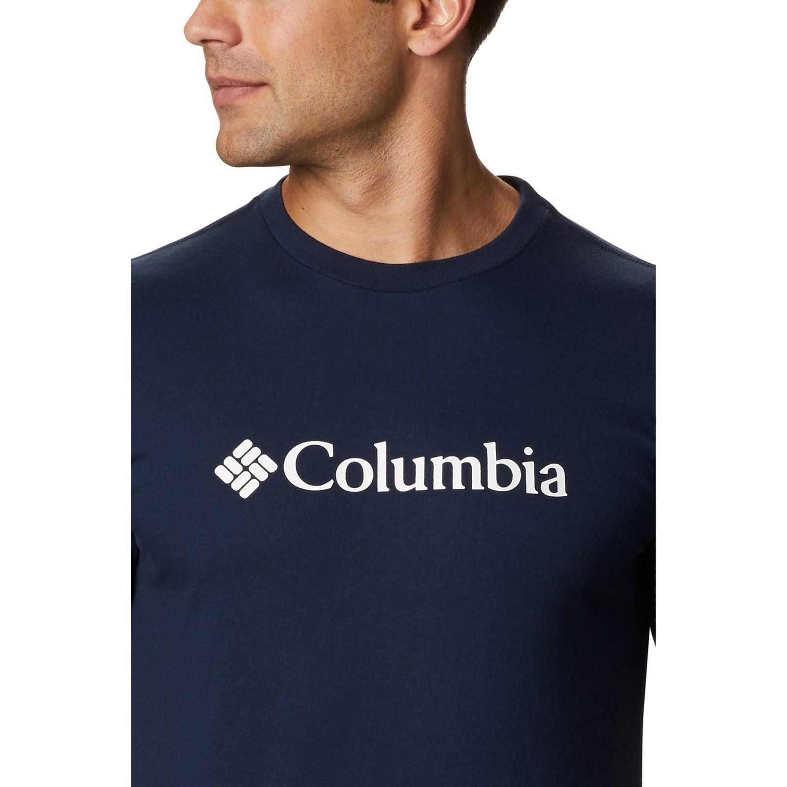Columbia CSC Basic Logo Short Sleeve Baumwoll Herrenblaue T-Shirts Mit Kurzen Ärmeln