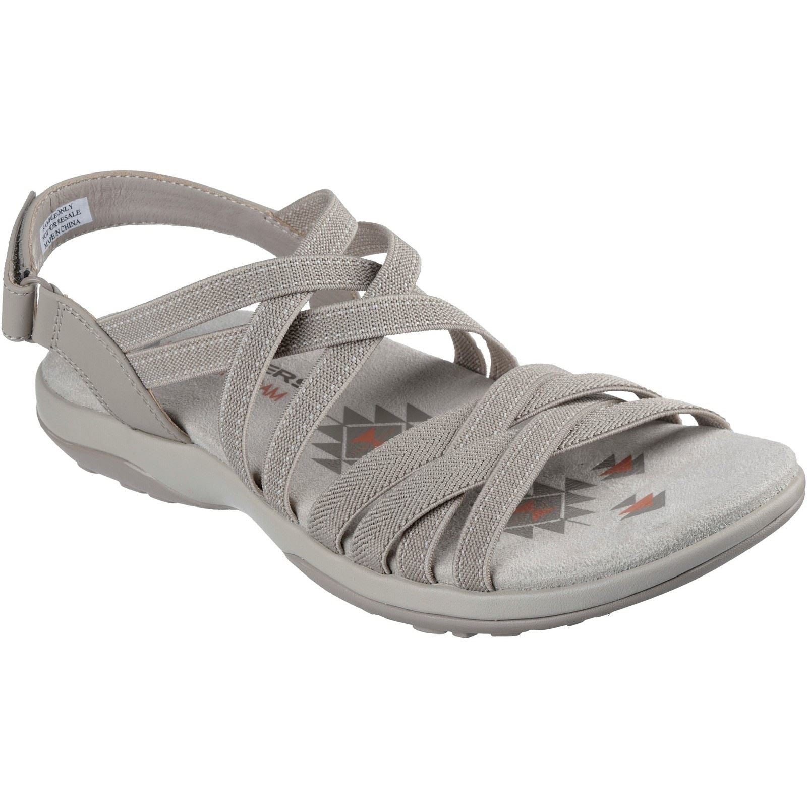 Skechers Reggae Slim - Summer Getaway Polyester Damen Sandalen In Taupe