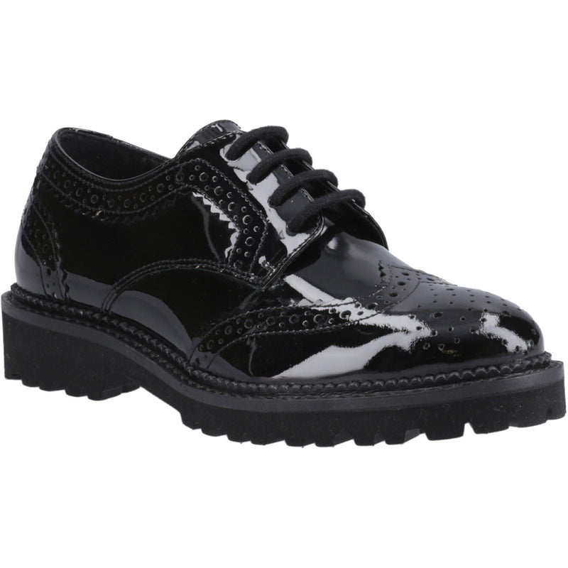 Hush Puppies Gabi Lace Up Mädchen Brogues Aus Schwarzem Leder