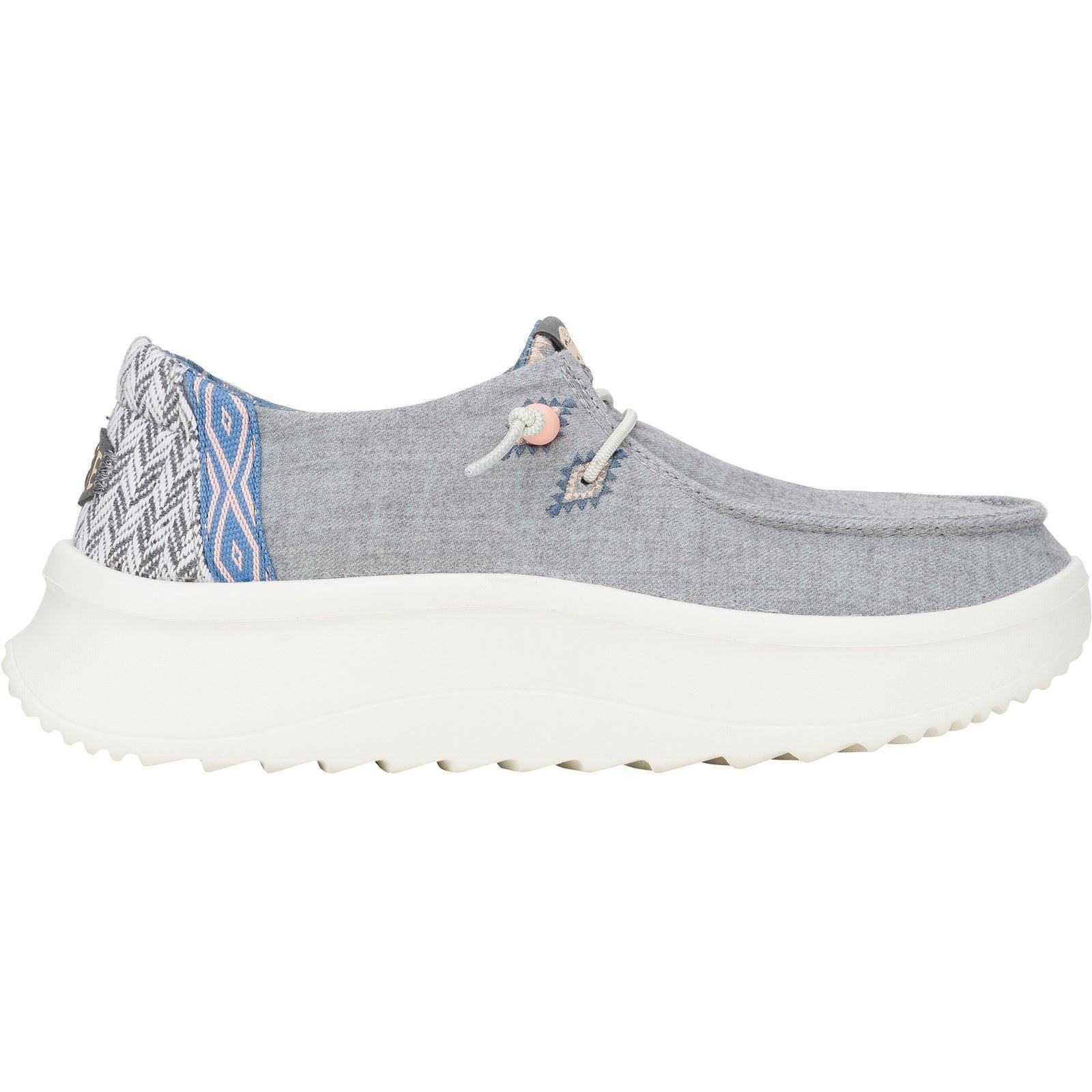 HEYDUDE Wendy Peak Chambray Woven Polyester Damen Graue Slipper