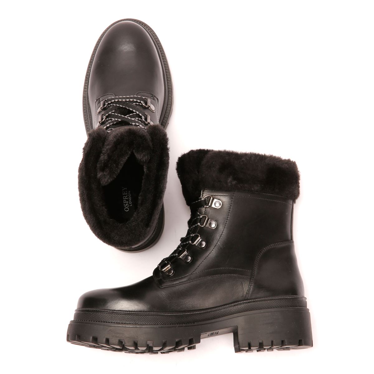Osprey London The Budapest Leder Damen Schwarze Stiefel