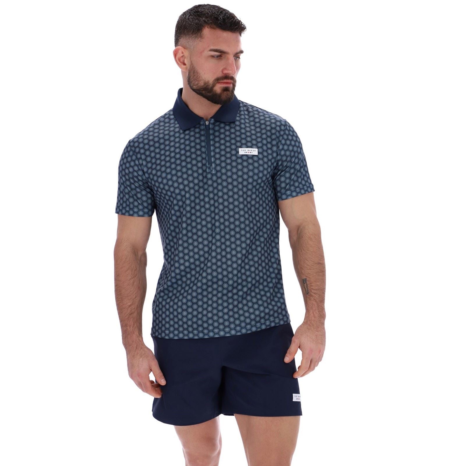 Ted Baker JAYDEN TBMTS2619 Polyester Herren Blau Sport Polohemden