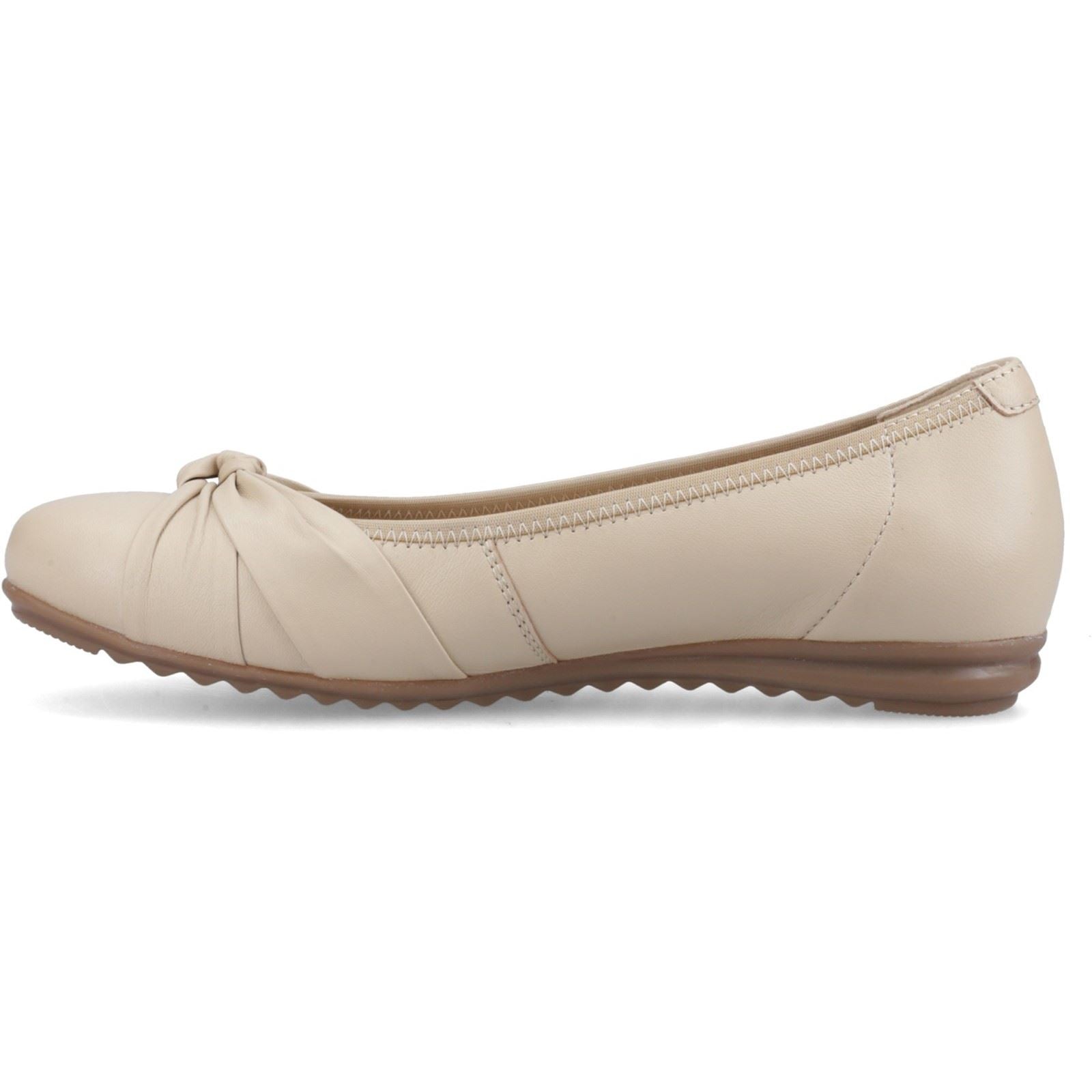 Hush Puppies Lilith Leder Damen Creme Ballerinas