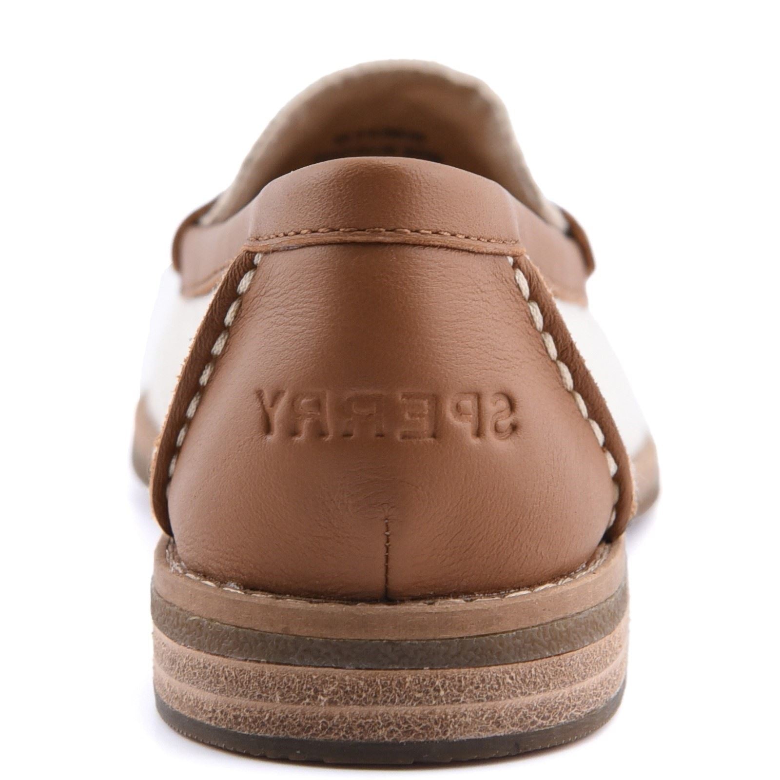Sperry Port Driving Textile Damen Weiße/Braune Loafer