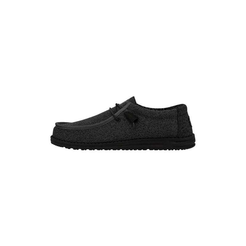 HEYDUDE Wally Sox Herren Bootsschuhe Aus Mikro-Wildleder In Total Schwarz