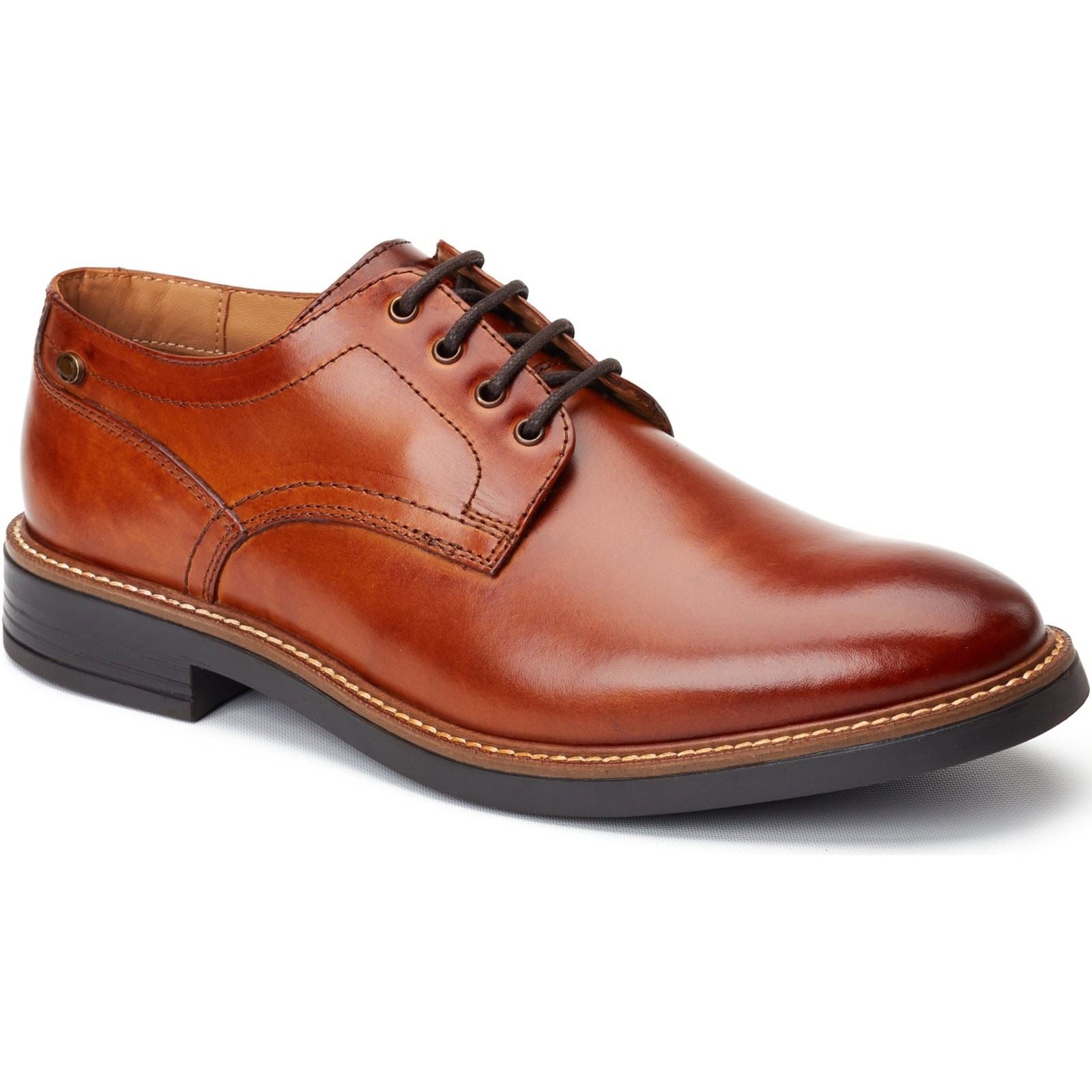 Base London Durham Leder Herren Schuhe In Verbranntem Tan Mit Schnürung