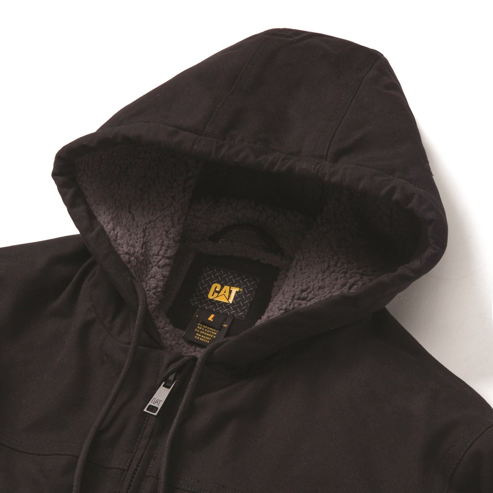Caterpillar Hooded Sherpa Lined Herren Schwarze Farbe Fleecejacke