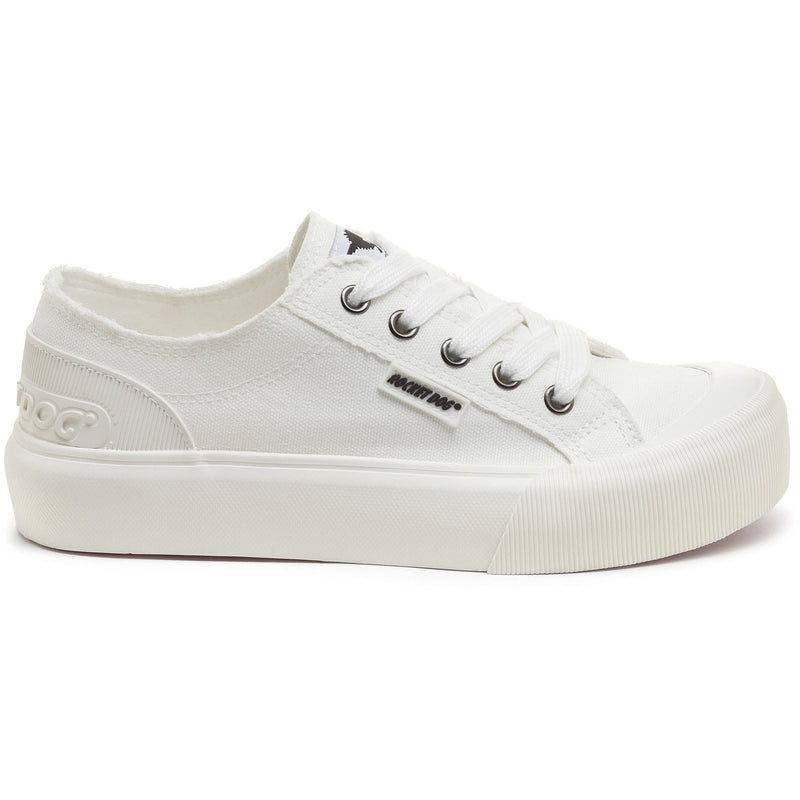Rocket Dog Jazzin Plus 12A Damen Sneaker Aus Weißer Baumwolle