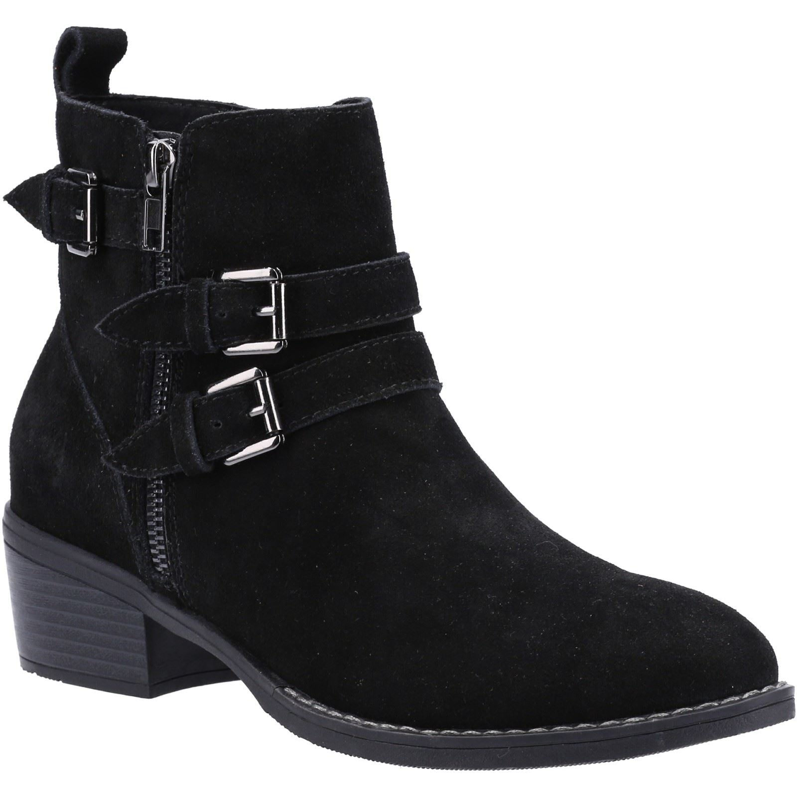 Hush Puppies Jenna Damenlederstiefel In Schwarz