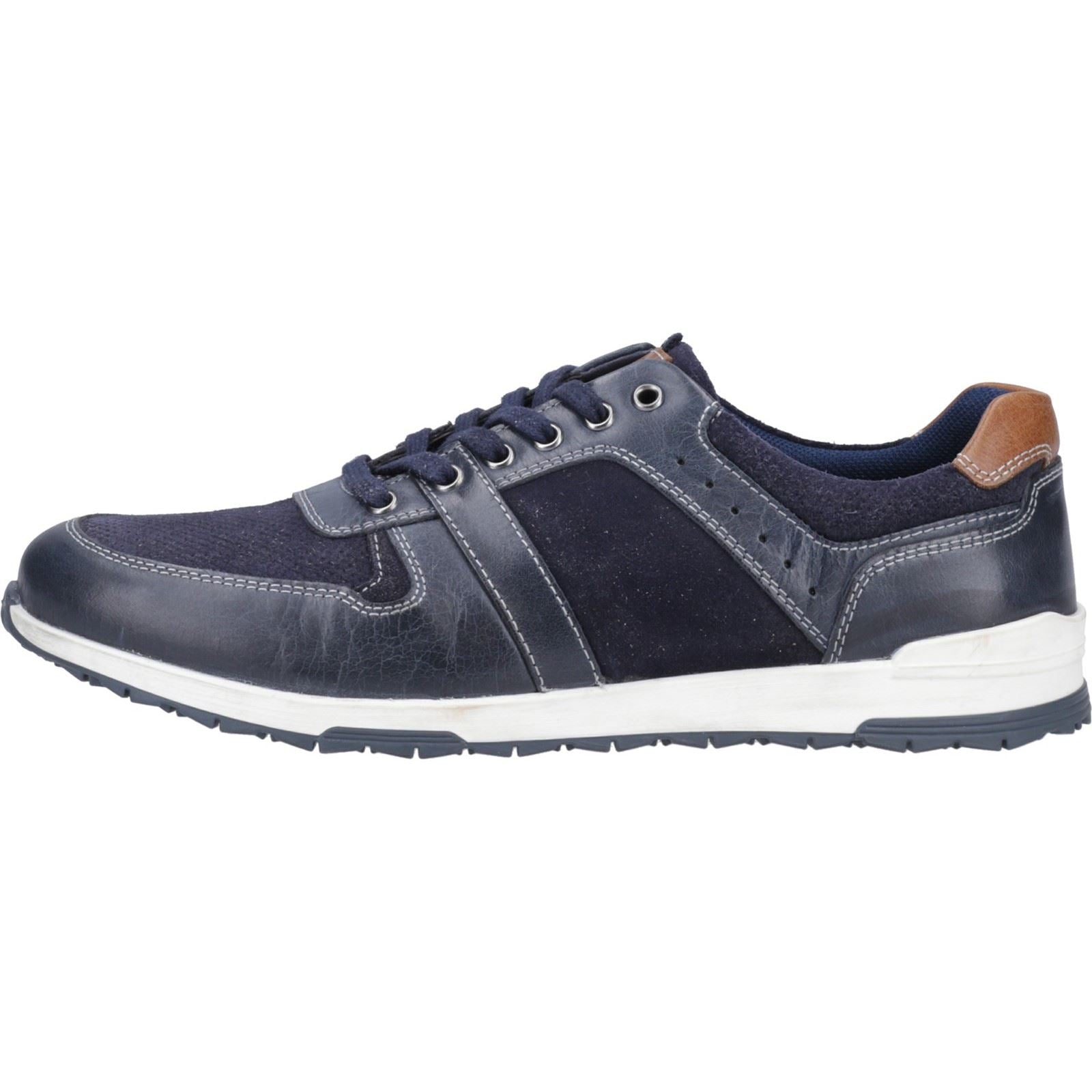 Hush Puppies Christopher Leder-Herren-Sneaker In Marineblau