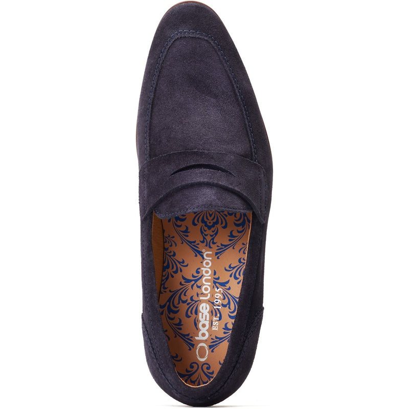 Base London Bruno Herren Mokassins Aus Leder In Marineblau