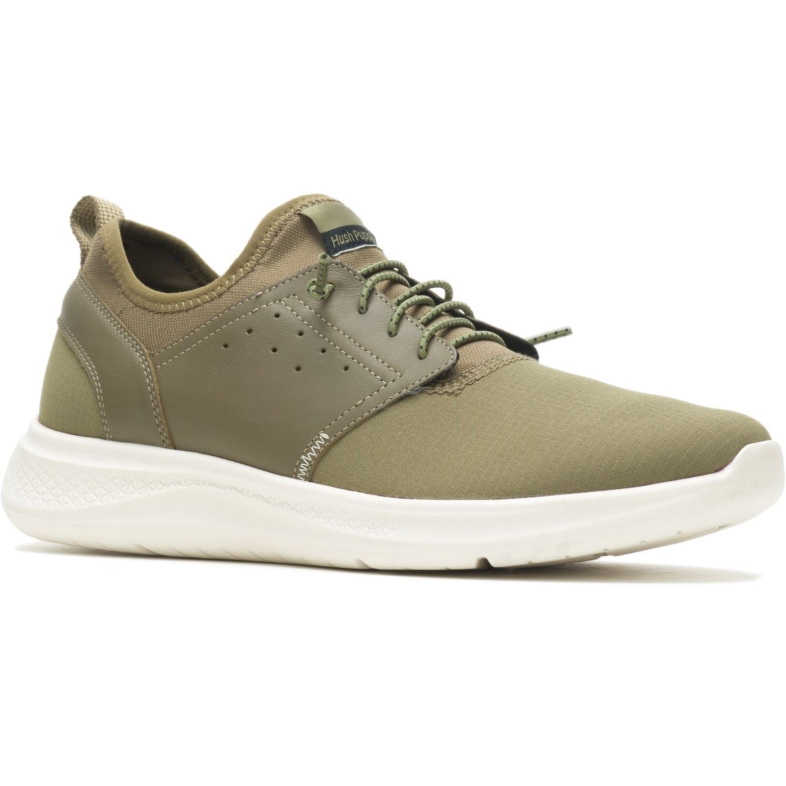 Hush Puppies Elevate Leder Herren Olivgrüne Sneakers