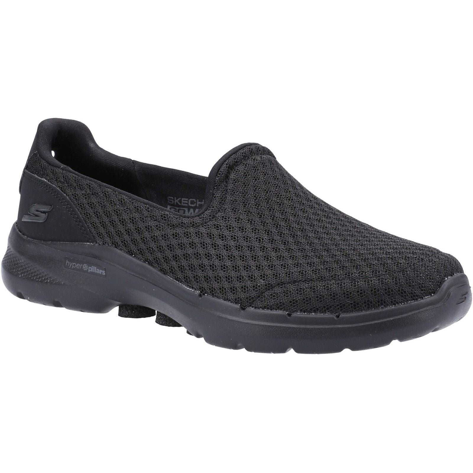 Skechers Go Walk 6 Synthetik Damen Sneaker In Schwarz