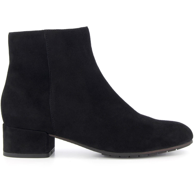 Dune Pippie Damen Stiefeletten aus schwarzem Leder mit Absatz