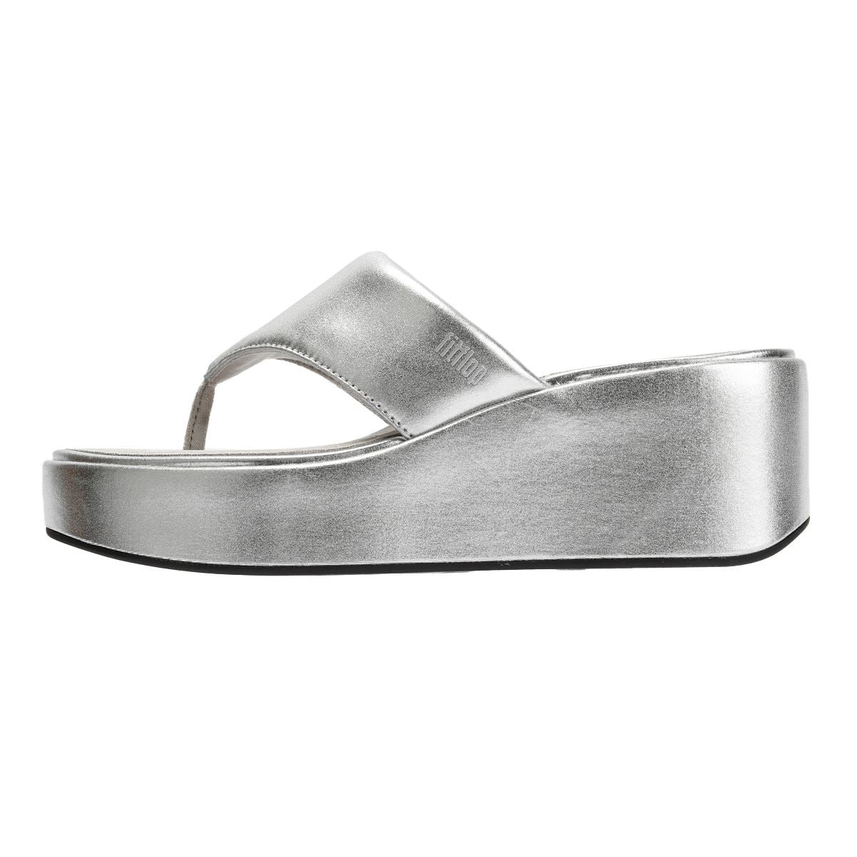 FitFlop Damen Plateau-Keilsandalen mit Zehensteg in Silber