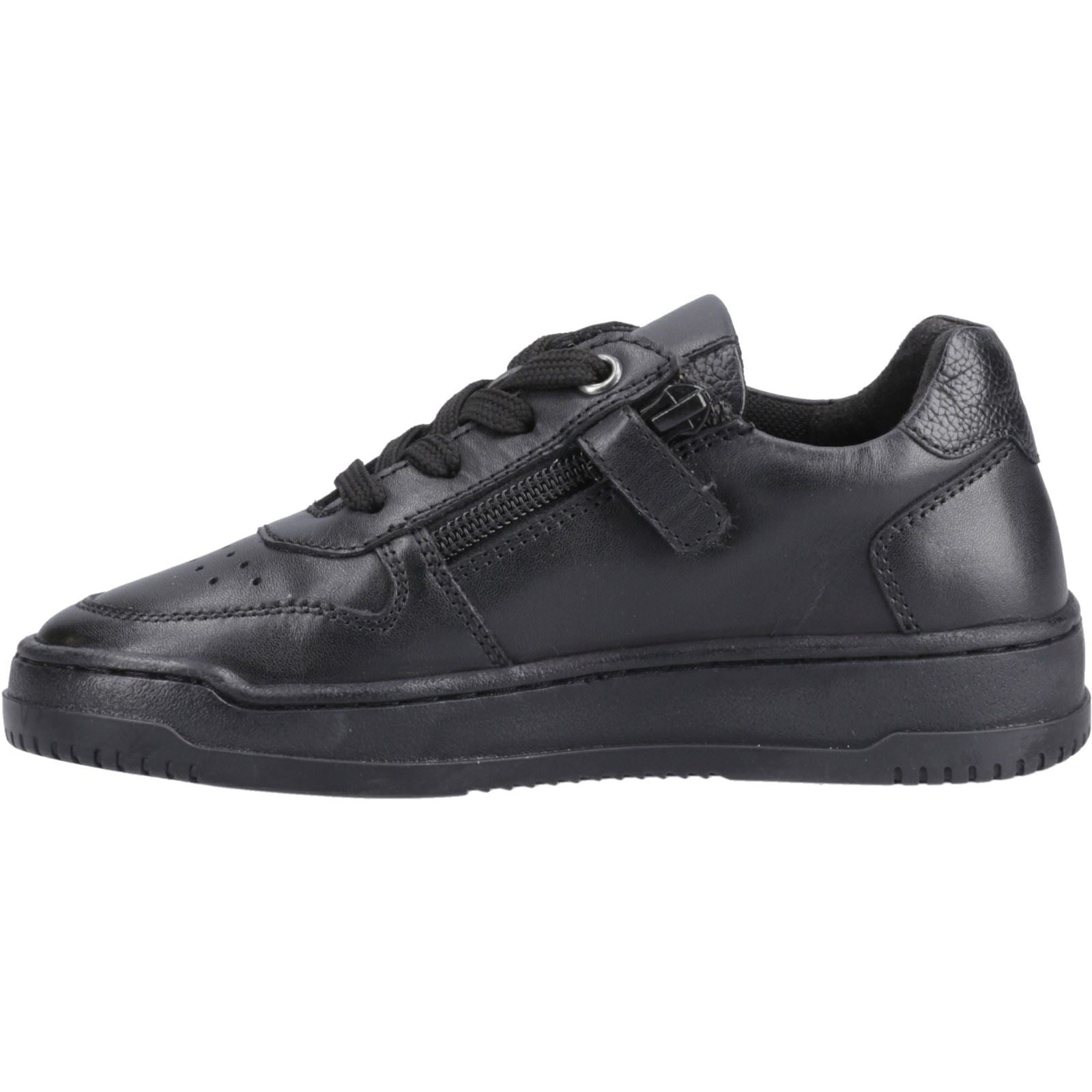 Hush Puppies Dougie Leder Jungen Schwarze Farbe Turnschuhe