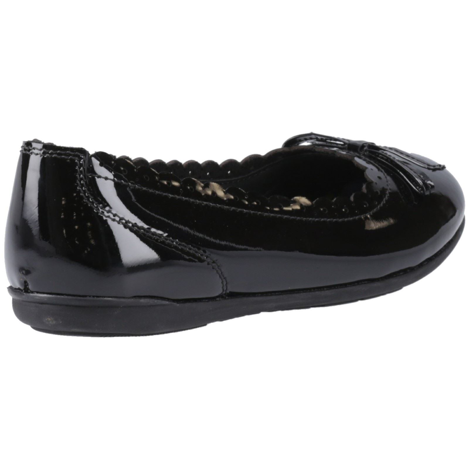 Hush Puppies Lillie Ballerina Patent Mädchenschwarze Ballettschuhe Aus Leder