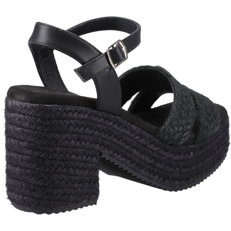 Hush Puppies Jamelia Espadrille Heel Damen Sandalen In Schwarz