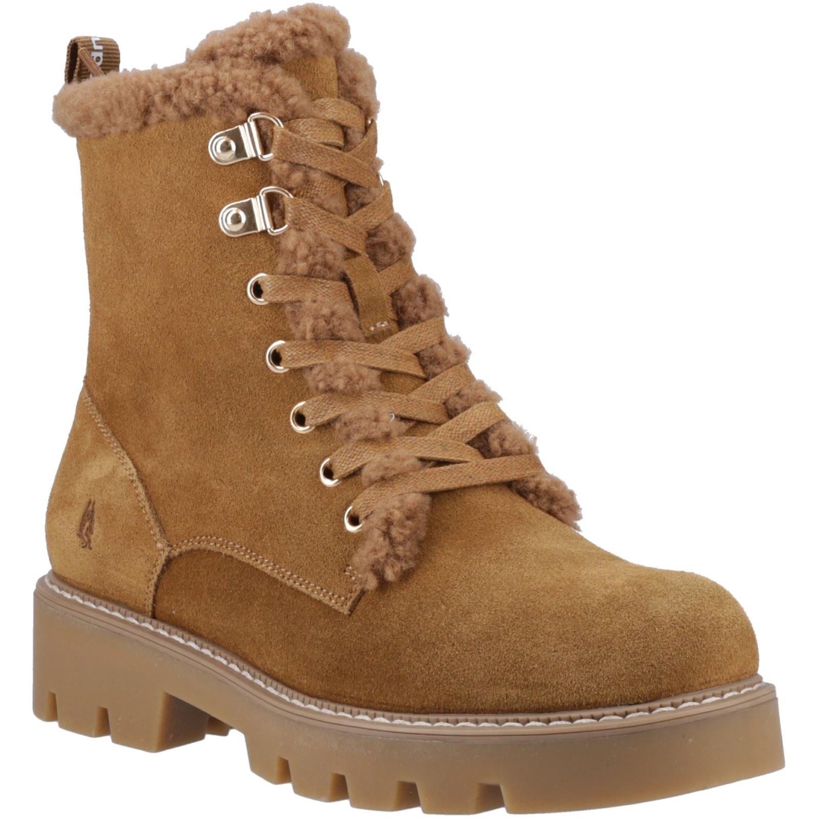 Hush Puppies Aurelia Damen Winterstiefeletten aus Veloursleder in Tan