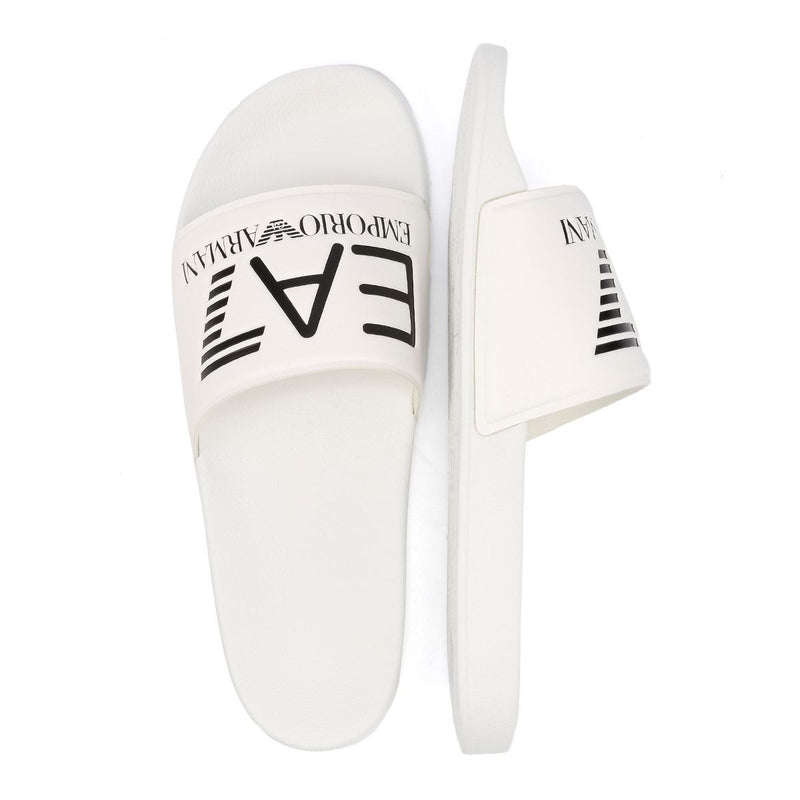 EA7 Water Sports Slide Herren Pantoletten Aus Weißem PVC