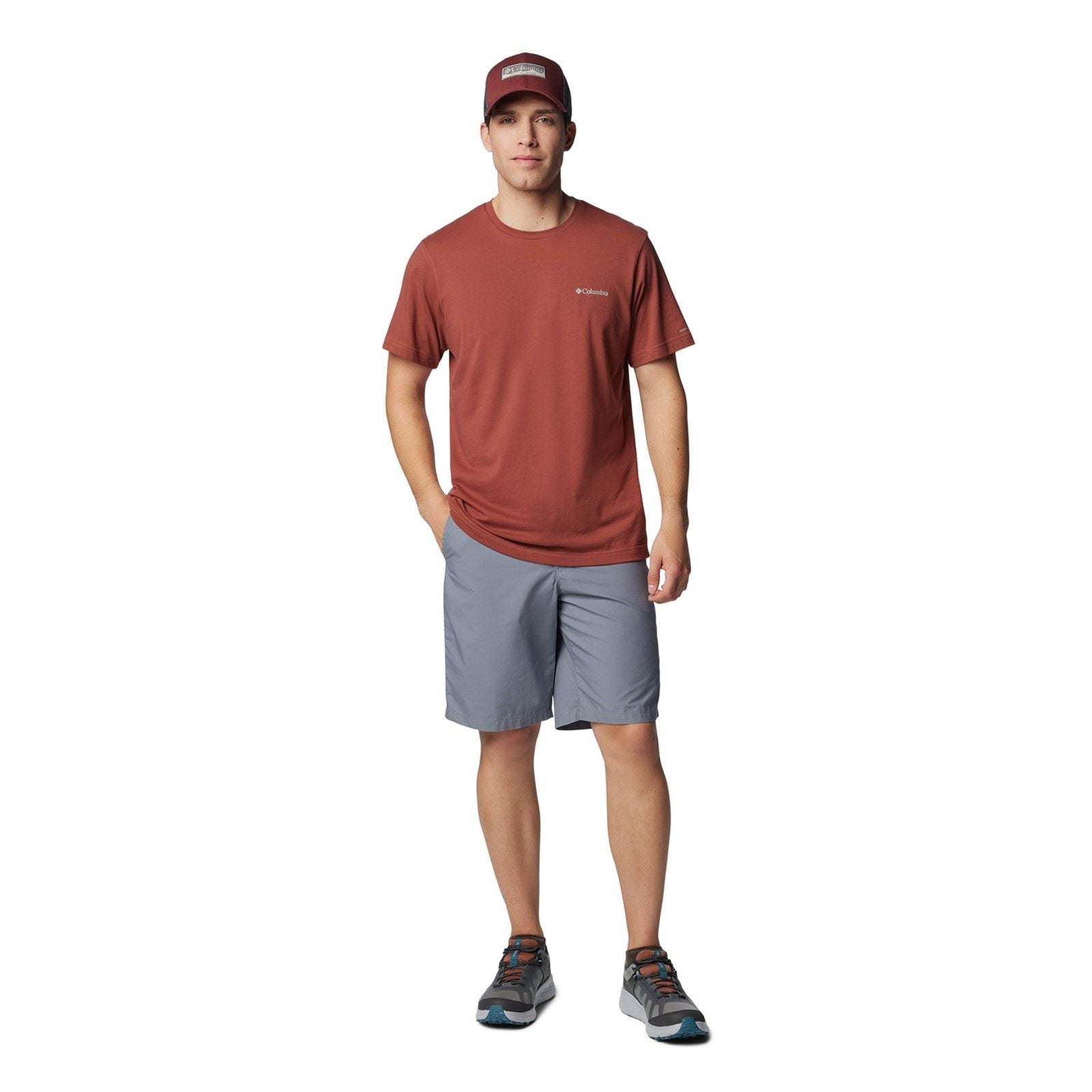 Columbia Washed Out Baumwoll Herren Graue Knie Lange Shorts
