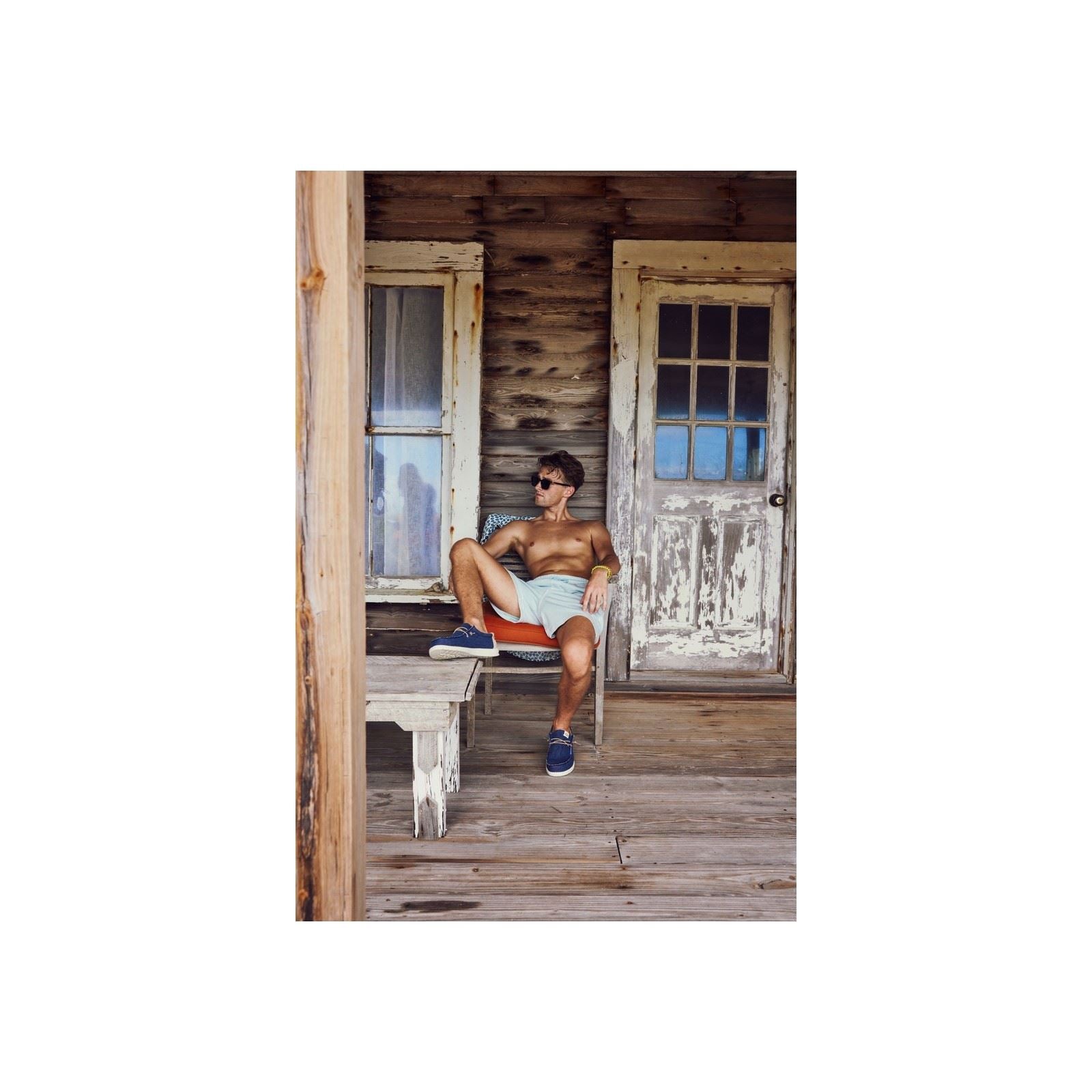 HEYDUDE Wally Coastline Stoff Herren Dunkleblaue Bootsschuhe