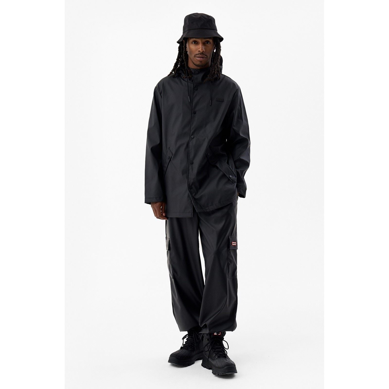 Hunter Jo Parka Unisex-Erwachsene Schwarze Regenjacke