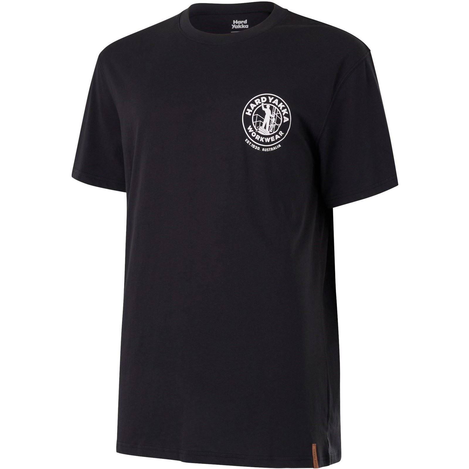 Hard Yakka Heritage Icon Baumwoll Männer Schwarze Farbe Kurzarm-T-Shirts