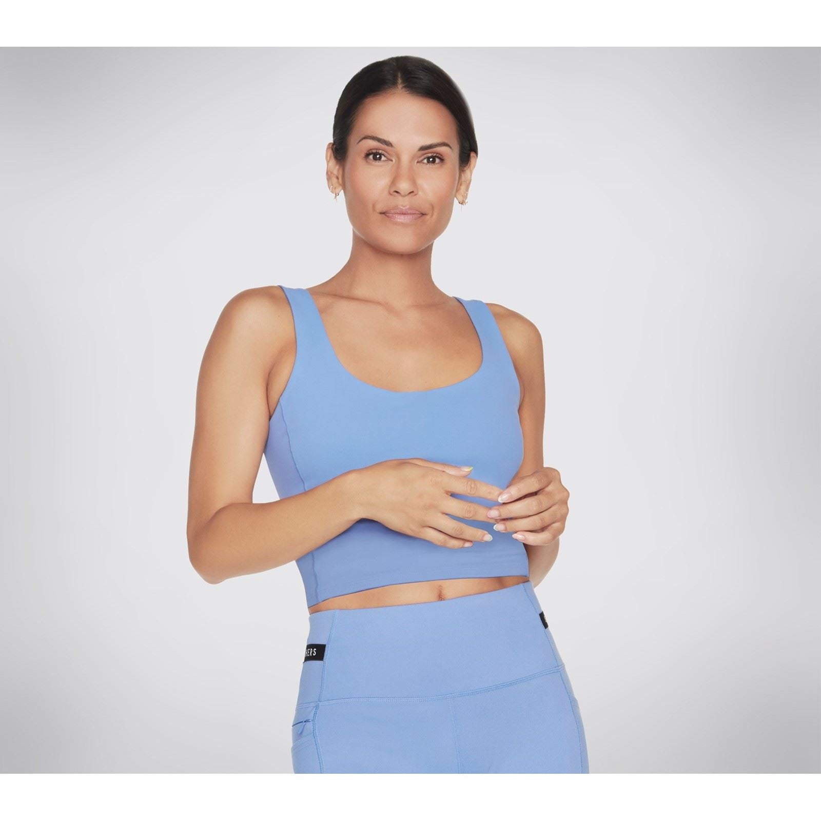 Skechers Performance Goflex Joy Longline Bra Nylon Damen Blauer Sport-Bh
