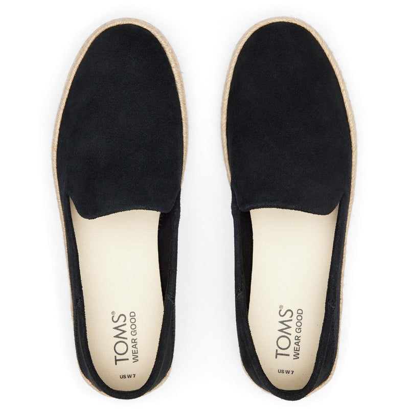 TOMS Carolina 100% Rindsleder Damen Schwarz Espadrilles