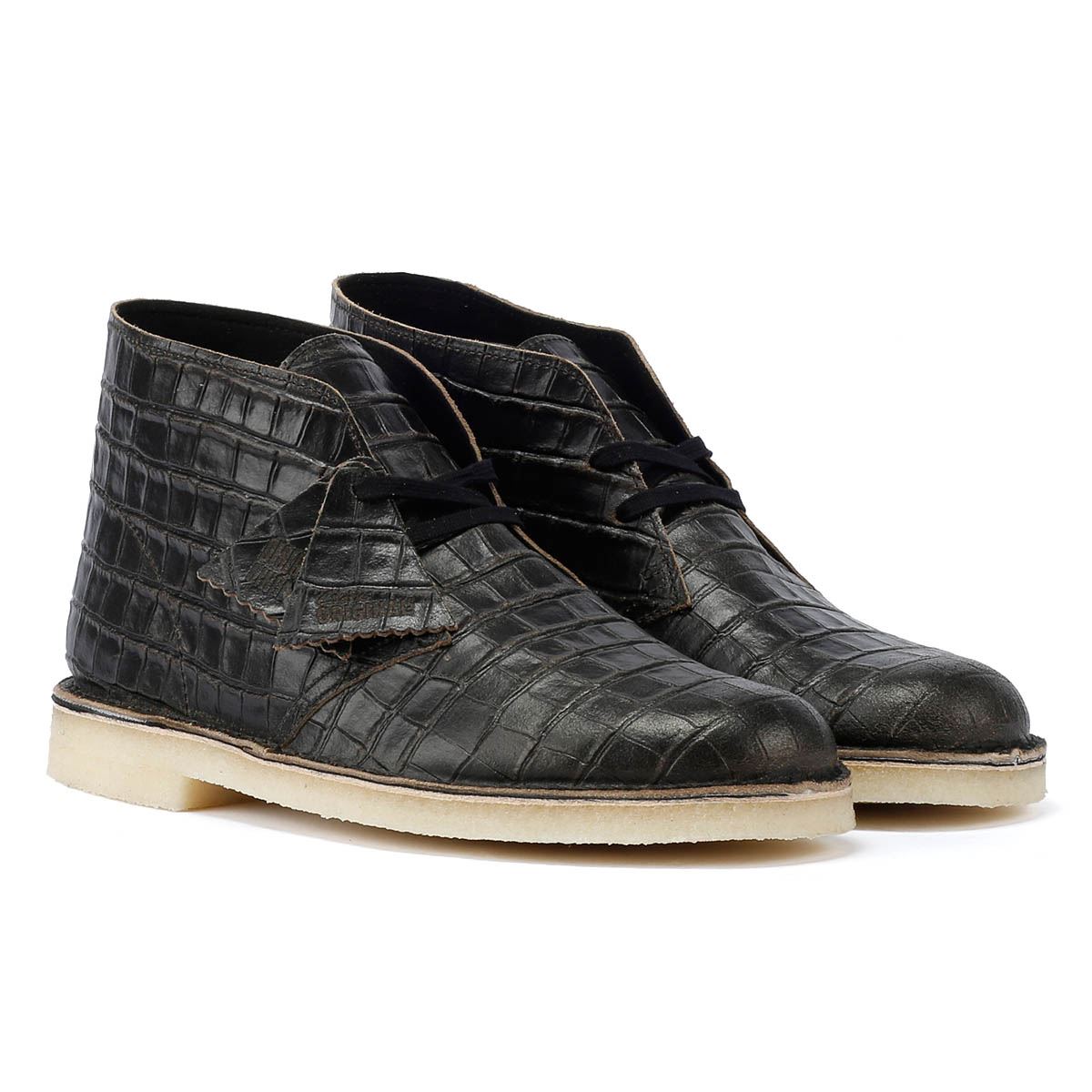Clarks Originals Desert Harajuku Leder Herren Schwarze Stiefel