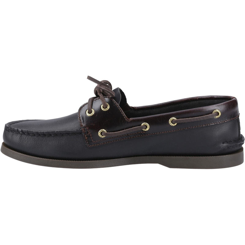 Sperry Authentic 2 Eye Herren Bootsschuhe Aus Leder In Amaretto/Schwarz