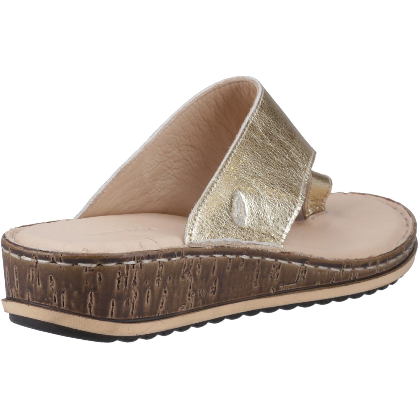 Hush Puppies Elissa Toepost Damen Sandalen Aus Wildleder In Gold