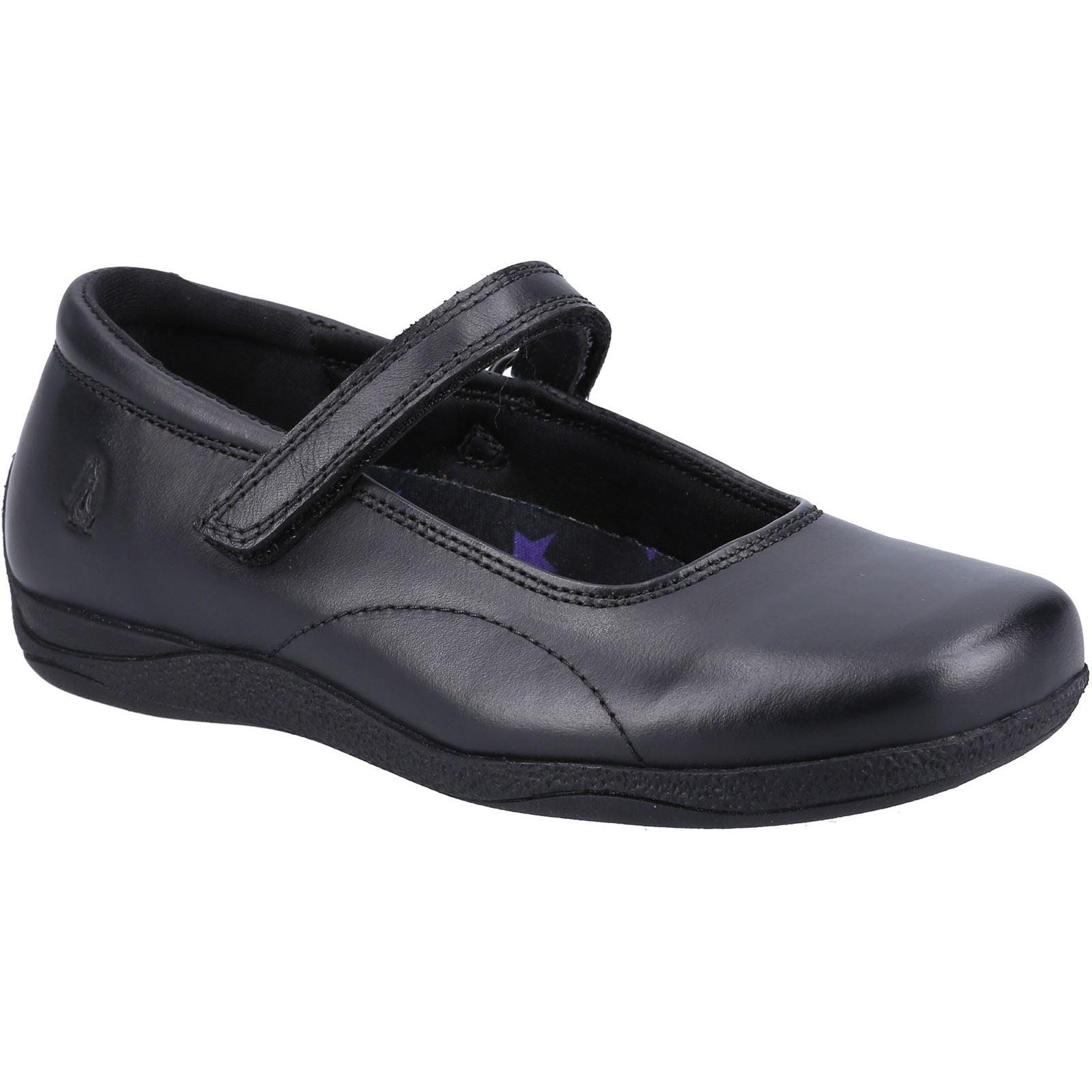 Hush Puppies Aria JNR Mädchenschuhe Aus Schwarzem Leder