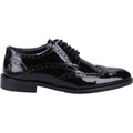 Hush Puppies Dustin Brogue Patent Herrenschuhe Aus Schwarzem Lackleder