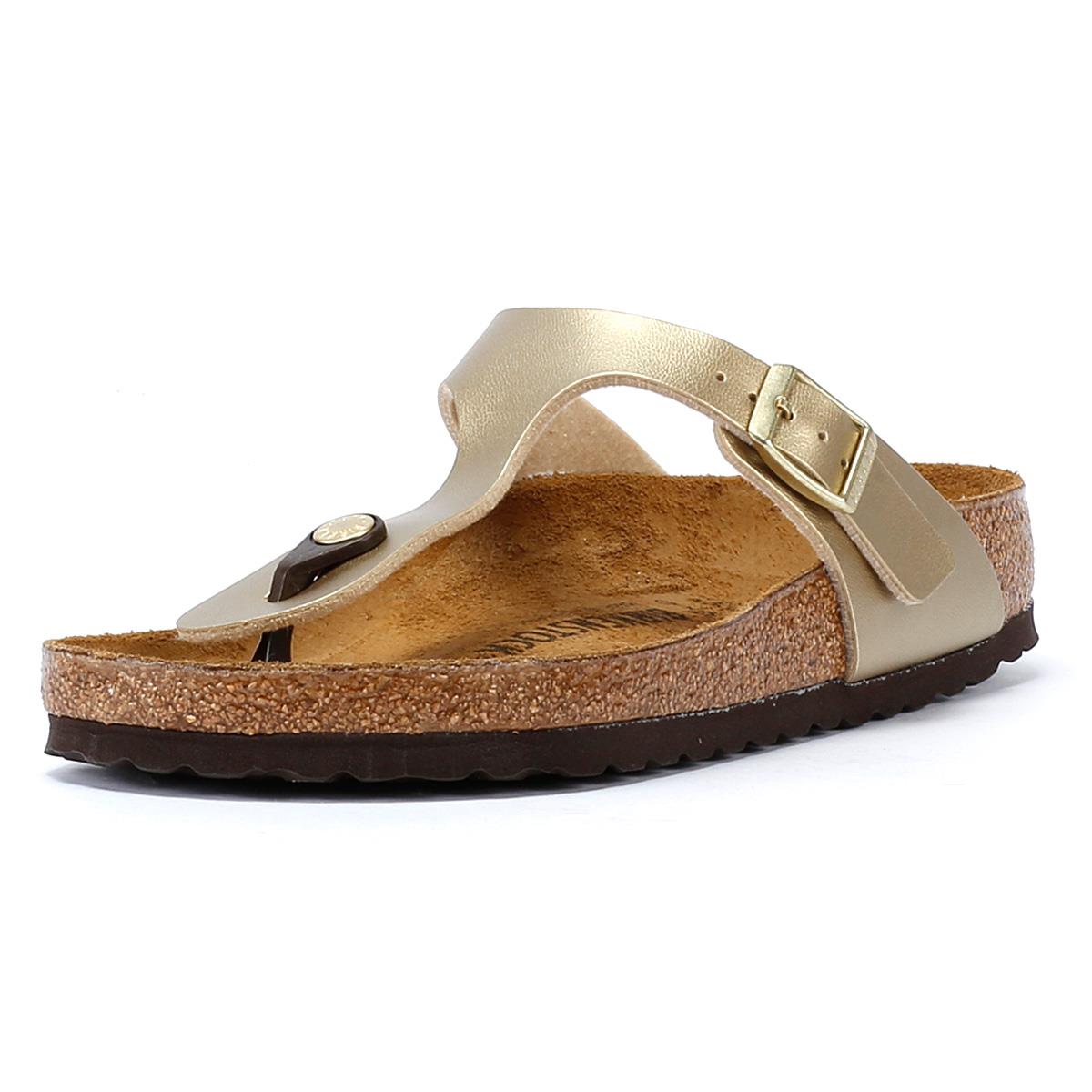 Birkenstock Gizeh Birko Flor Damen Sandalen In Gold