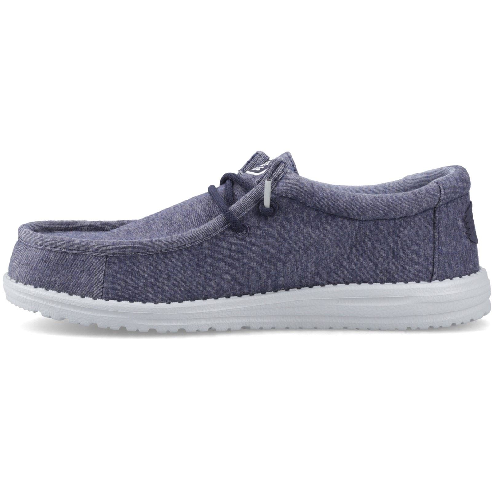 HEYDUDE Wally Stretch Jersey Baumwoll Herren Marineblau Mokassins Schuhe