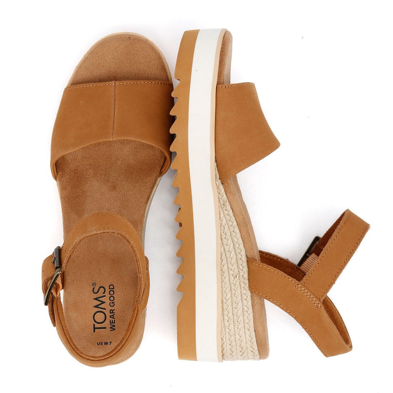 TOMS Diana Damen Keilabsatz Aus Braunem Leder
