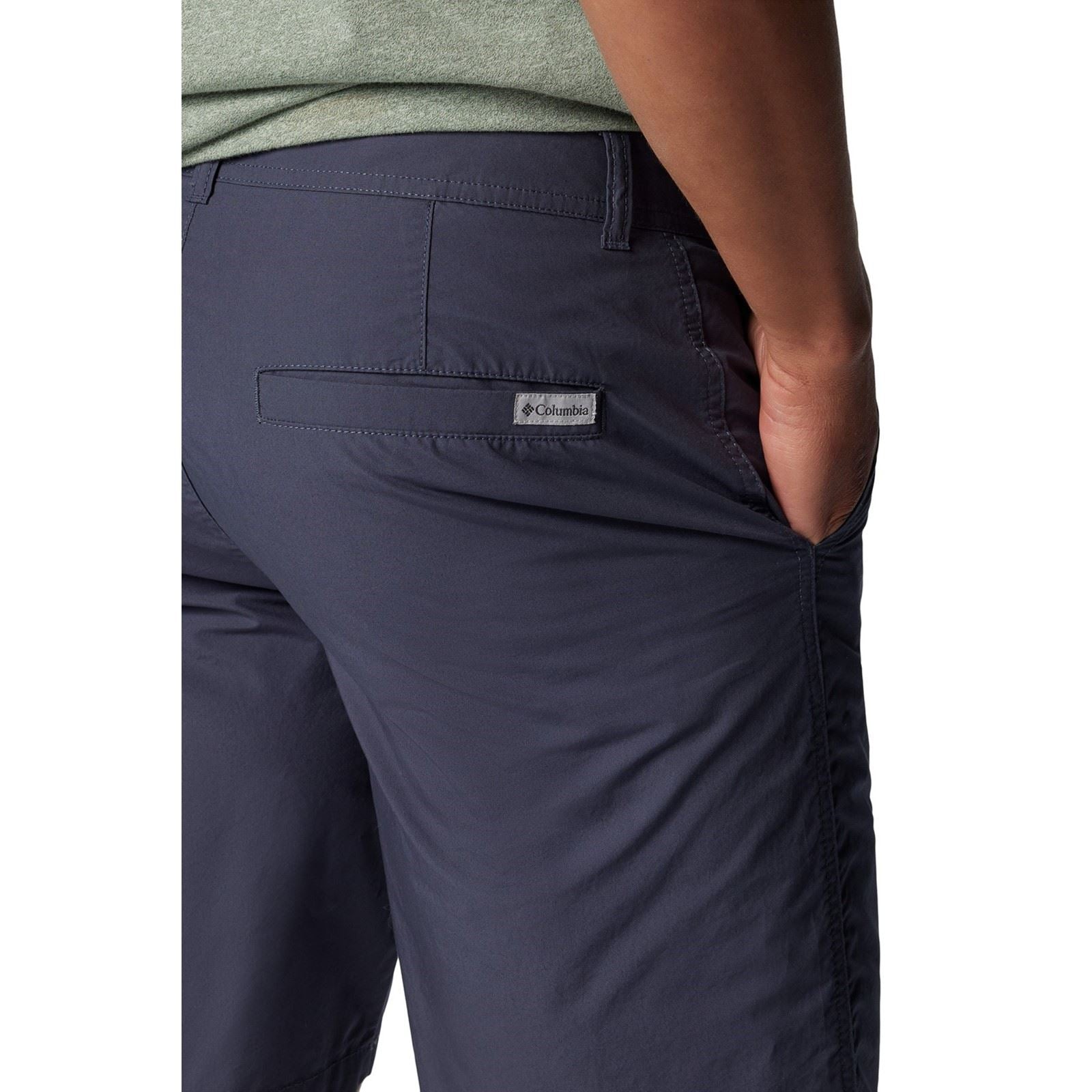 Columbia Washed Out Baumwoll Männer Kurze Blaue Shorts Bis Zum Knie