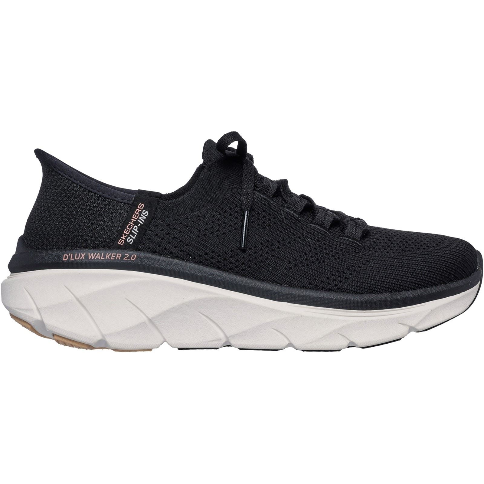 Skechers D'Lux Walker 2.0 Thrill Movement Synthetik Damen Sneakers In Schwarz/Braun