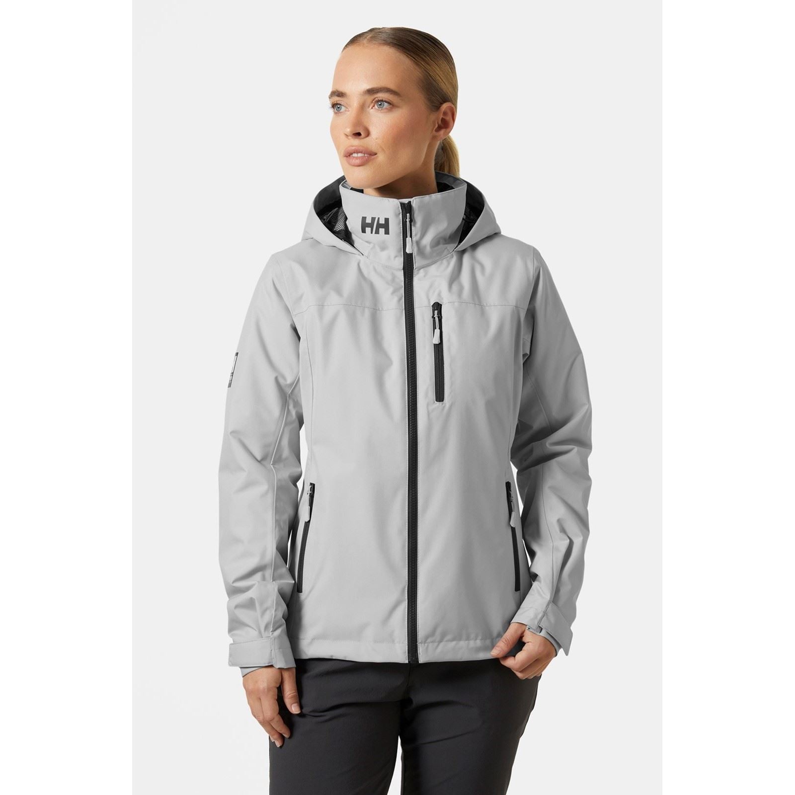 Helly Hansen Sport Crew Hooded Midlayer Sailing 2.0 Damen Graue Segeljacke