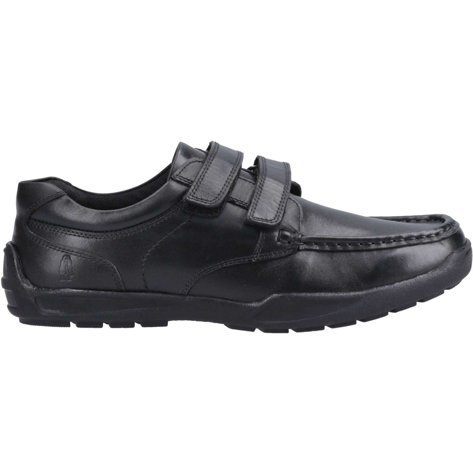 Hush Puppies Maddox Touch Fastening Lederschuhe Für Jungen In Schwarz