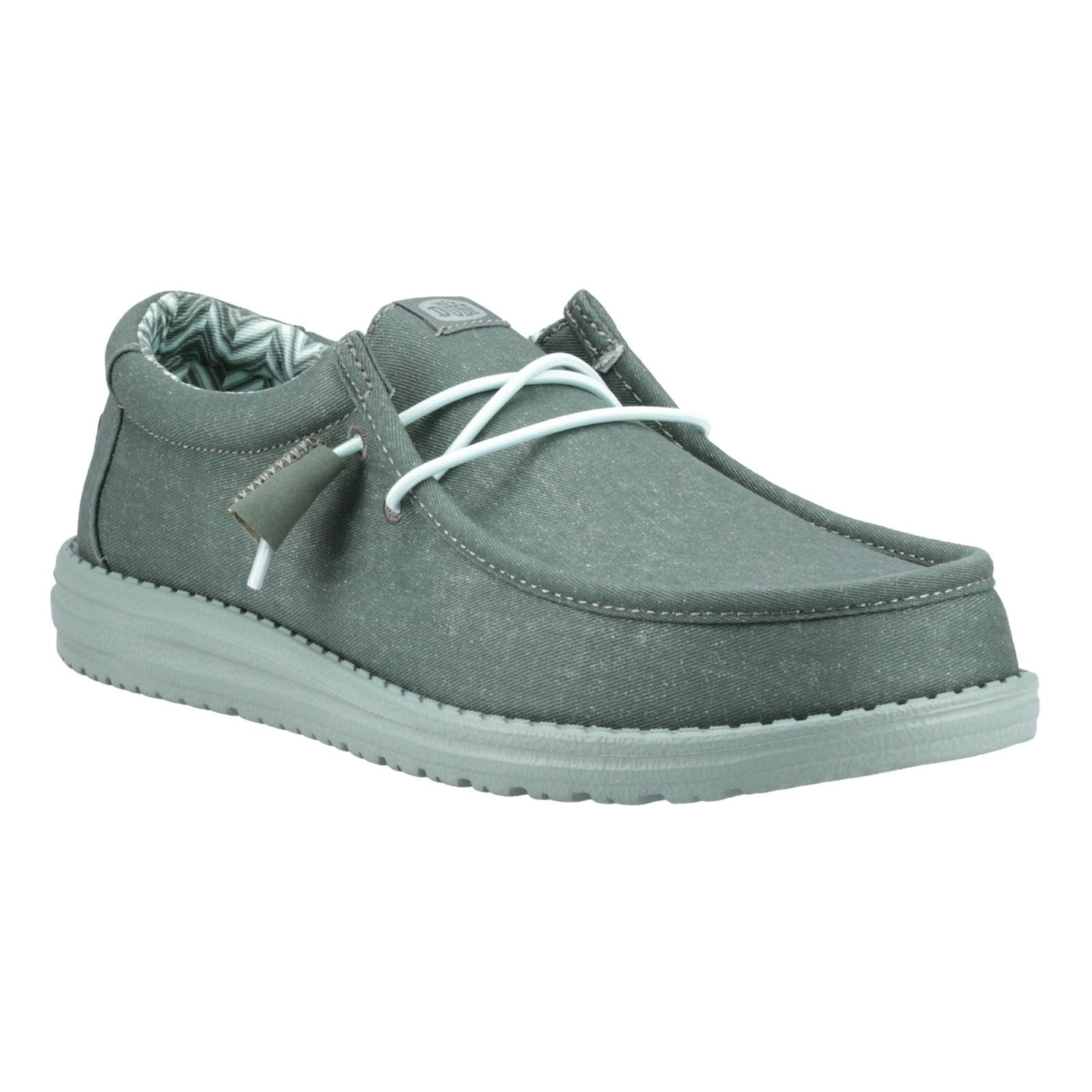 HEYDUDE Wally Canvas 100% Baumwolle Herren Enten Grün/Eisberg Grün Mokassin Schuhe