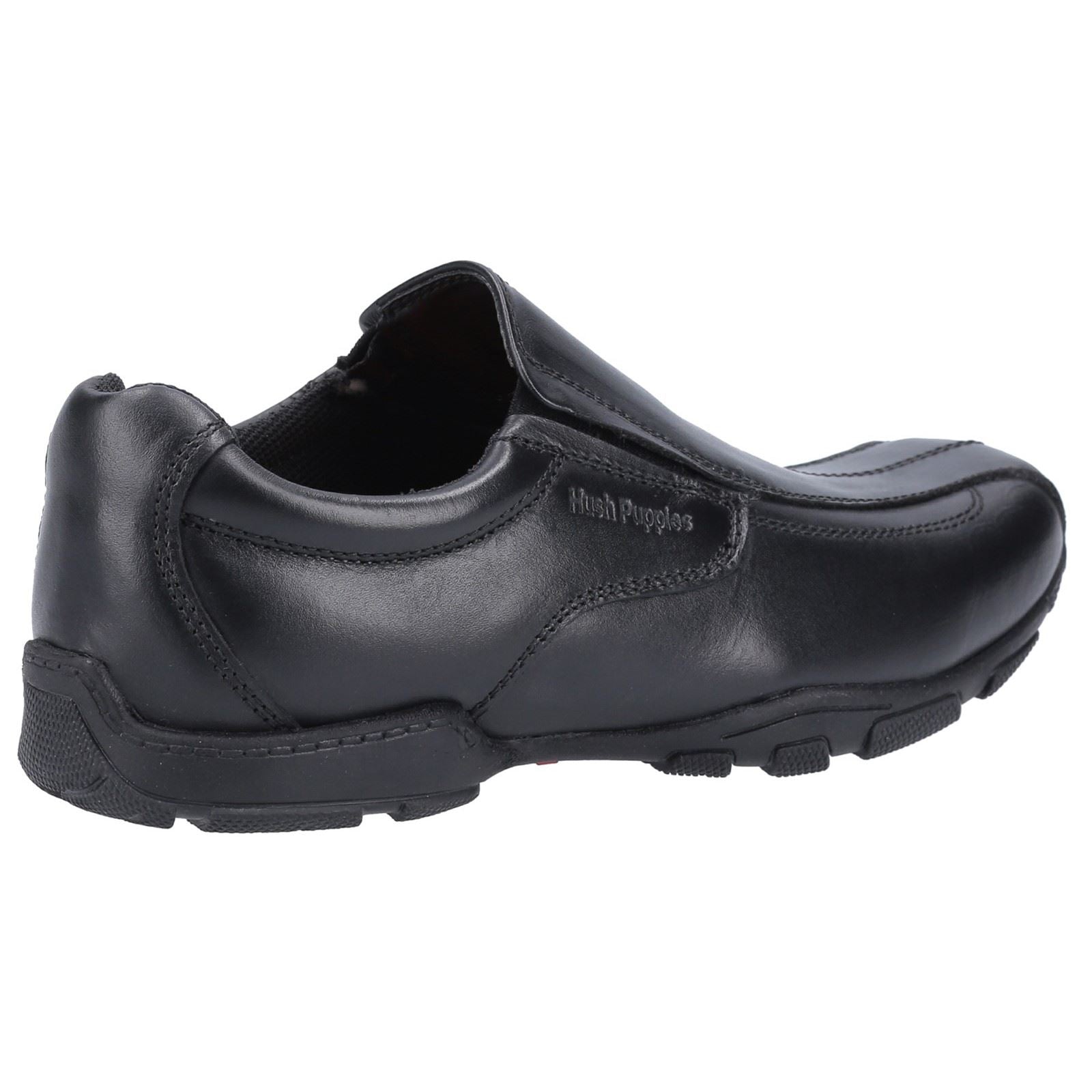 Hush Puppies Elijah Senior Lederslipper In Schwarz Für Jungen