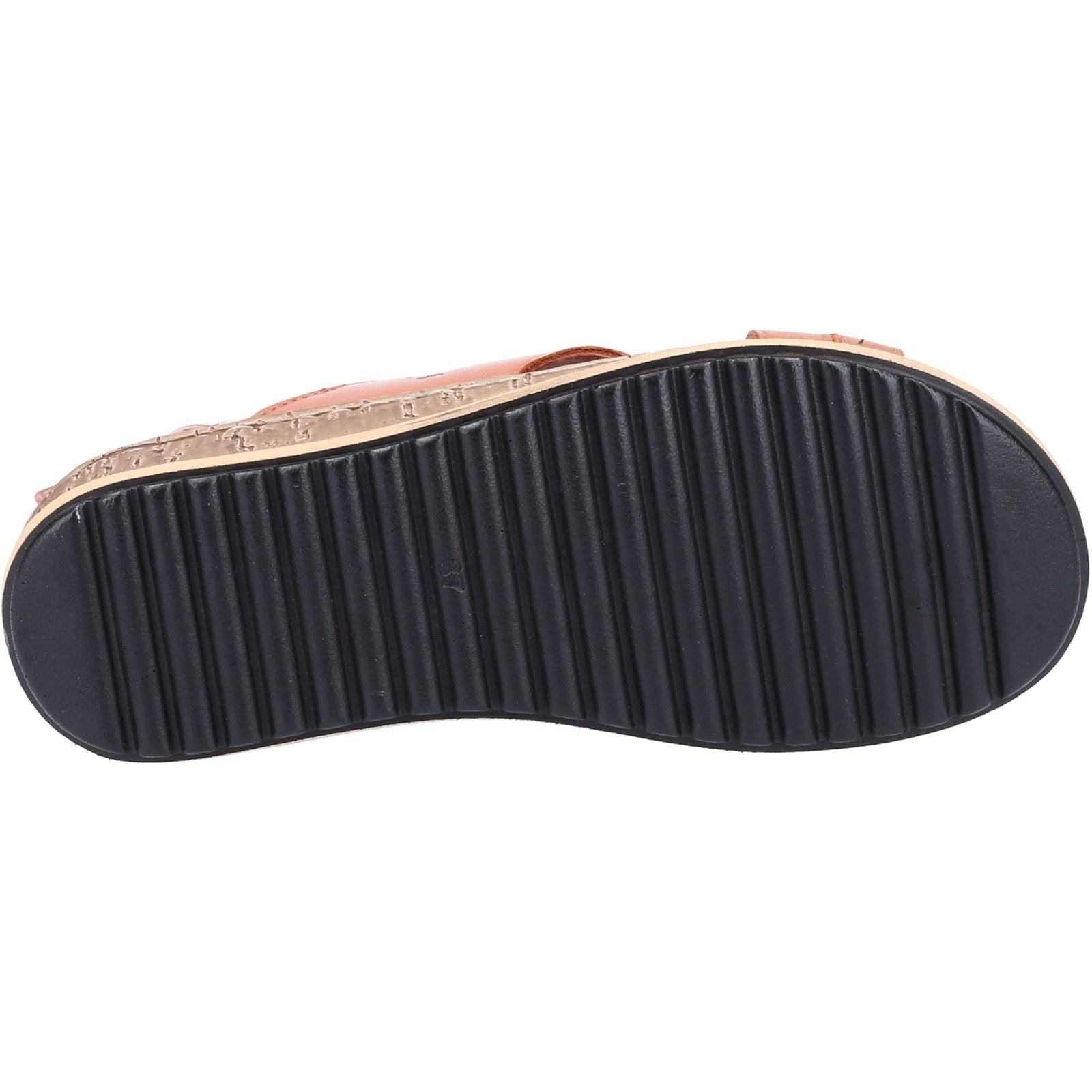 Hush Puppies Elena Damen Keilsandalen Aus Braunem Leder